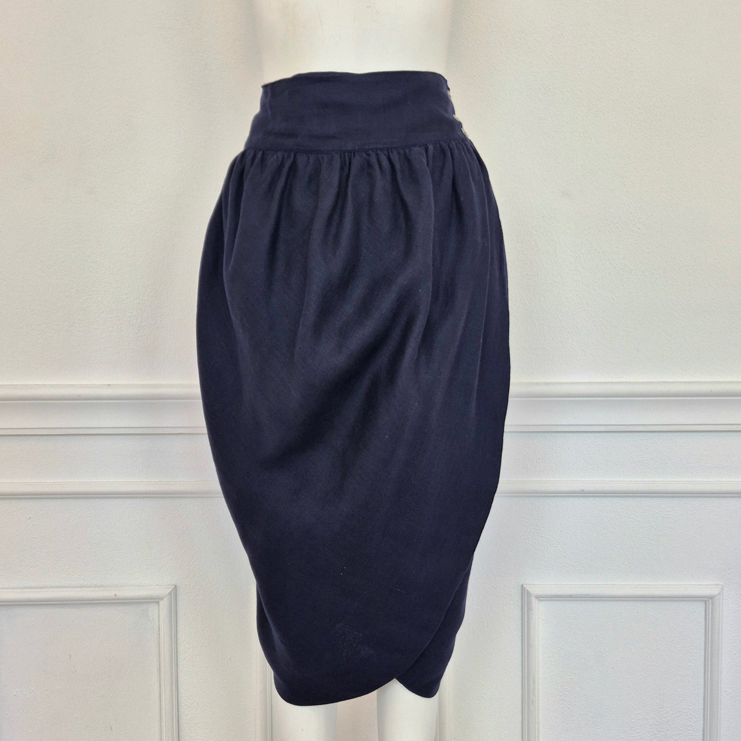Romeo Gigli | Tulip skirt lino blu