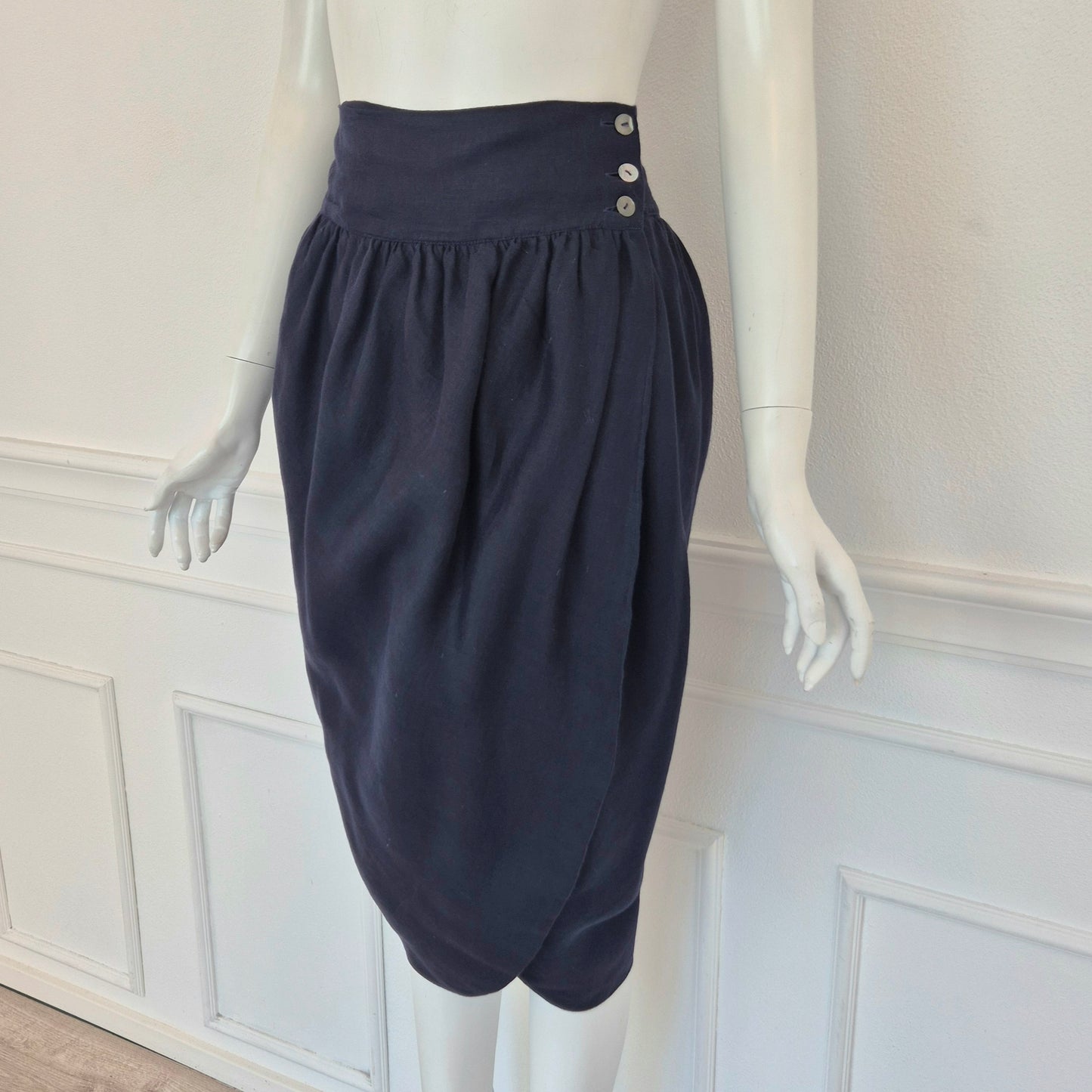 Romeo Gigli | Tulip skirt lino blu