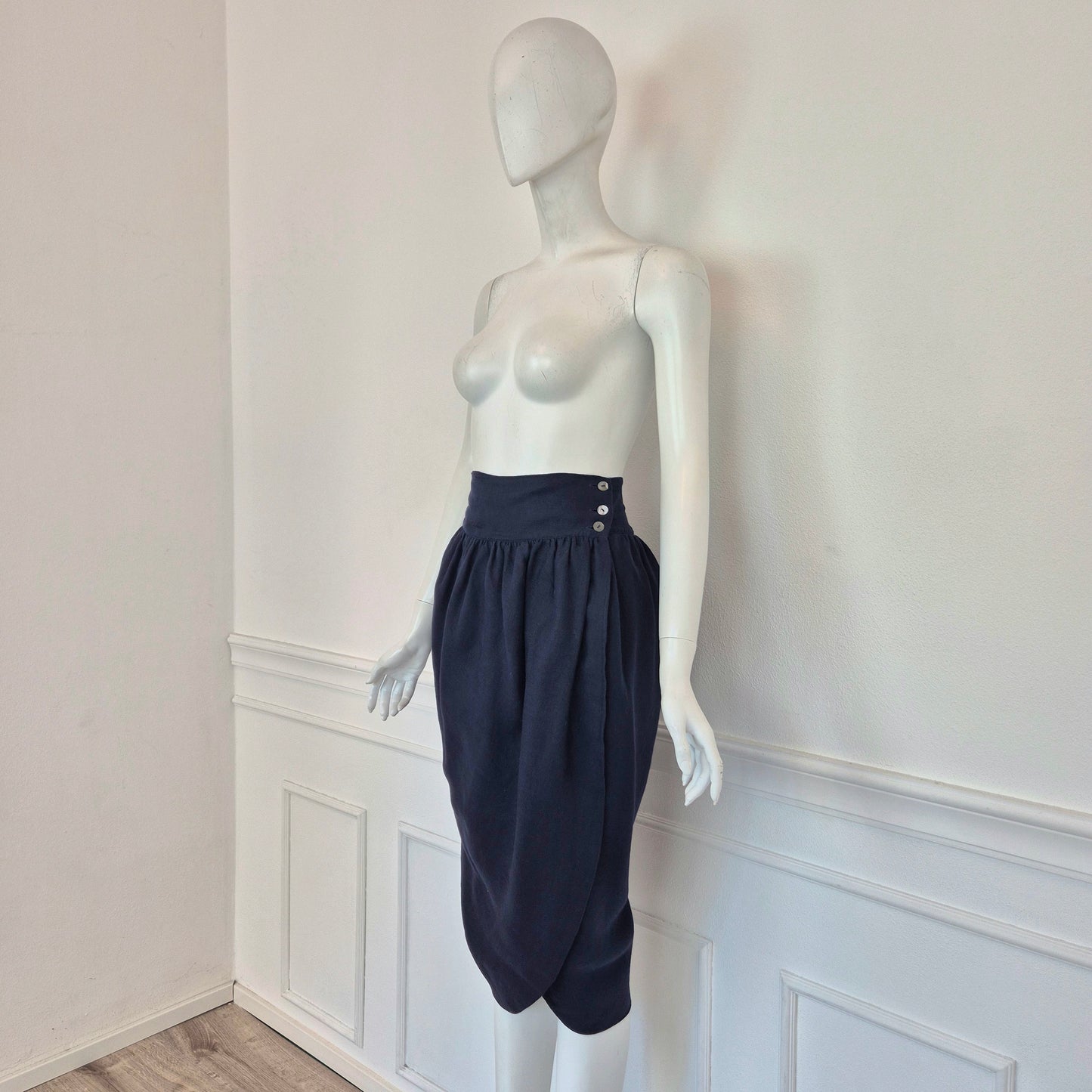 Romeo Gigli | Tulip skirt lino blu