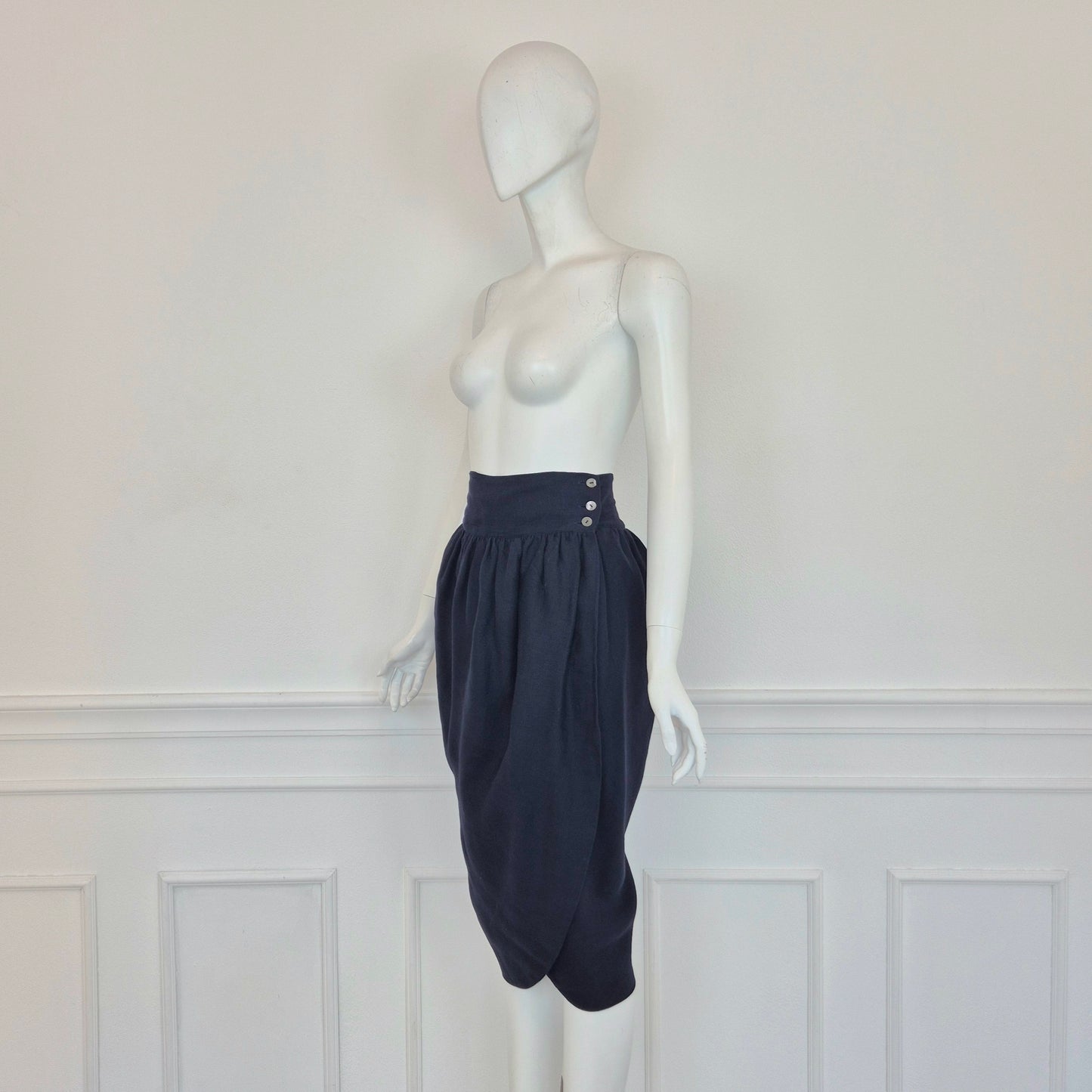 Romeo Gigli | Tulip skirt lino blu