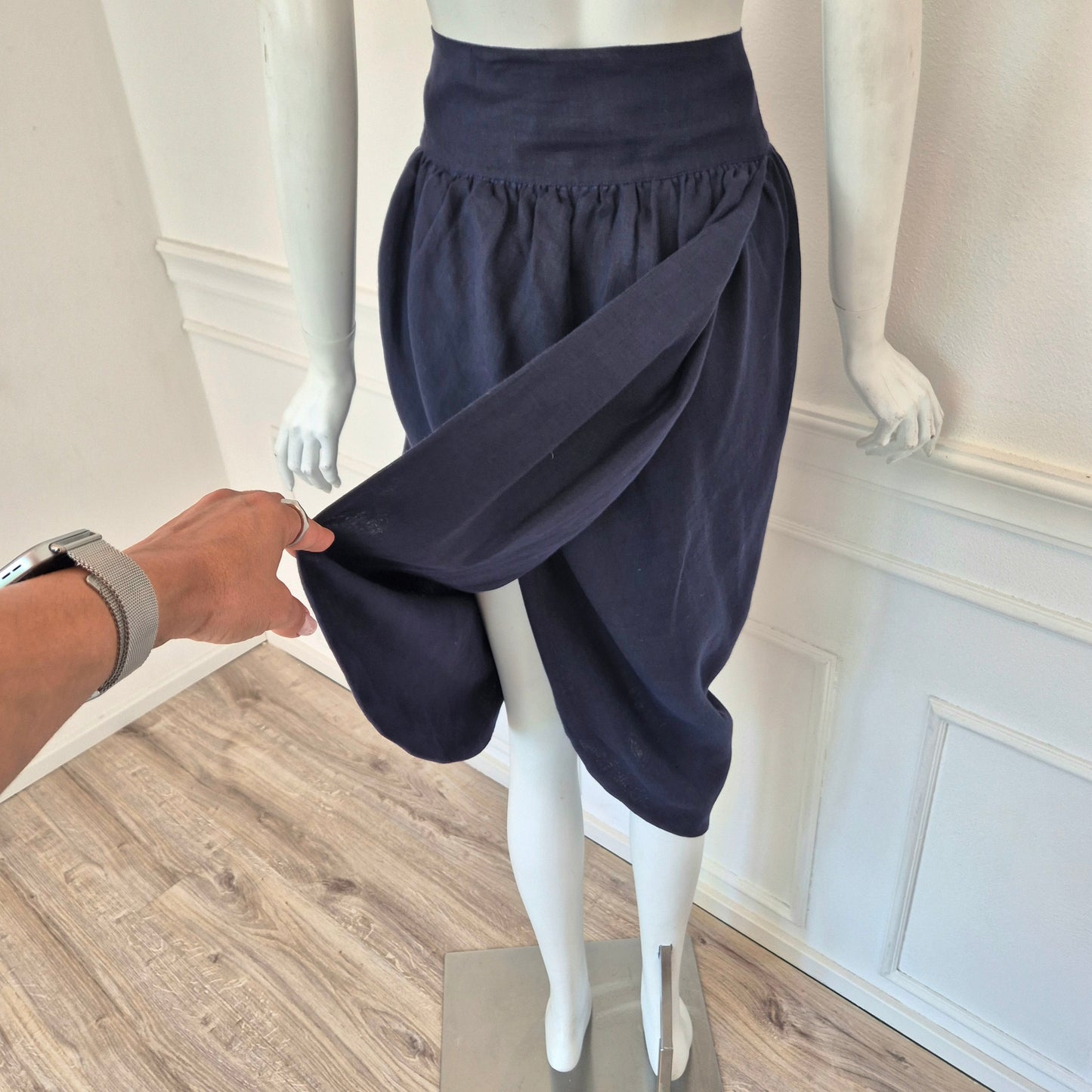 Romeo Gigli | Tulip skirt lino blu