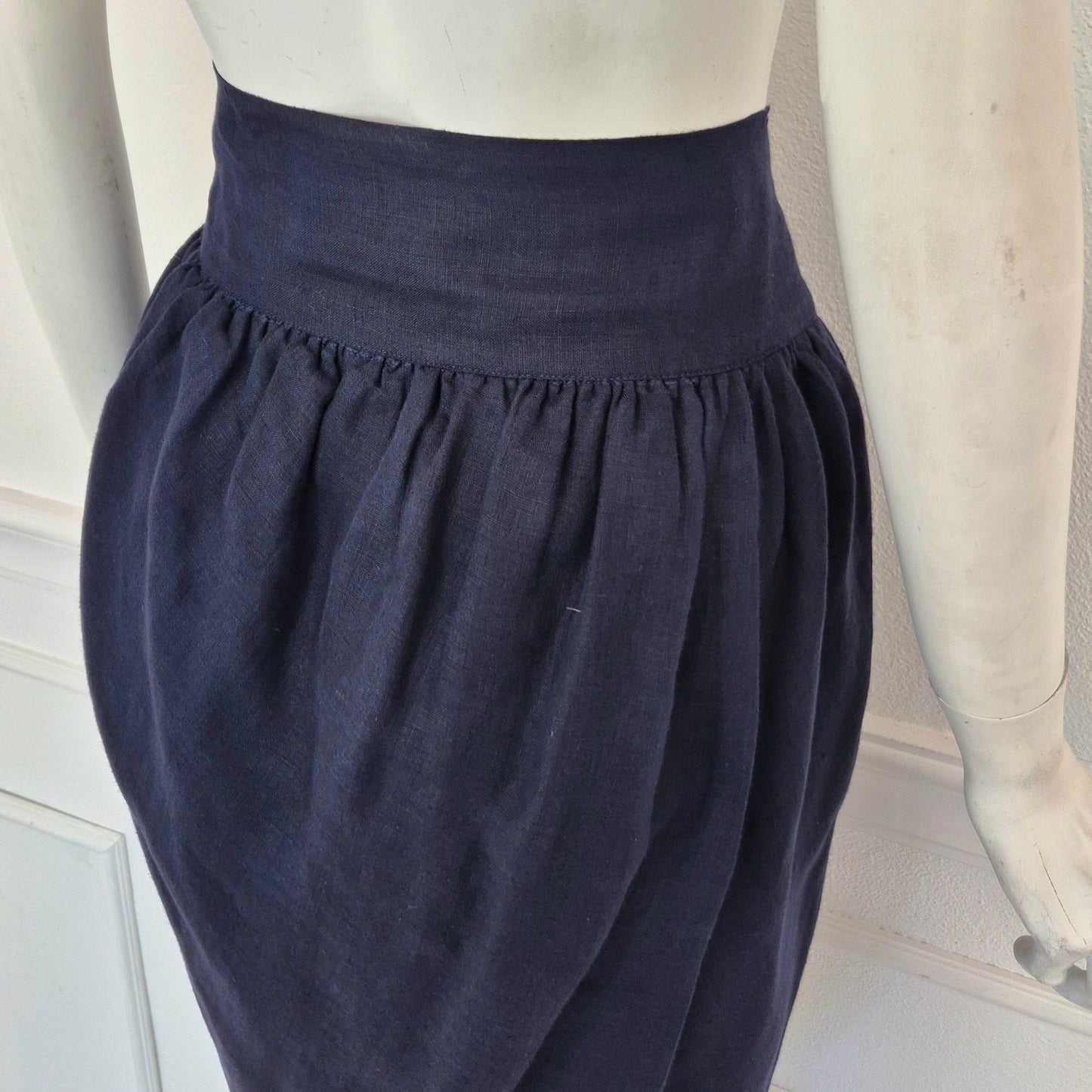 Romeo Gigli | Tulip skirt lino blu
