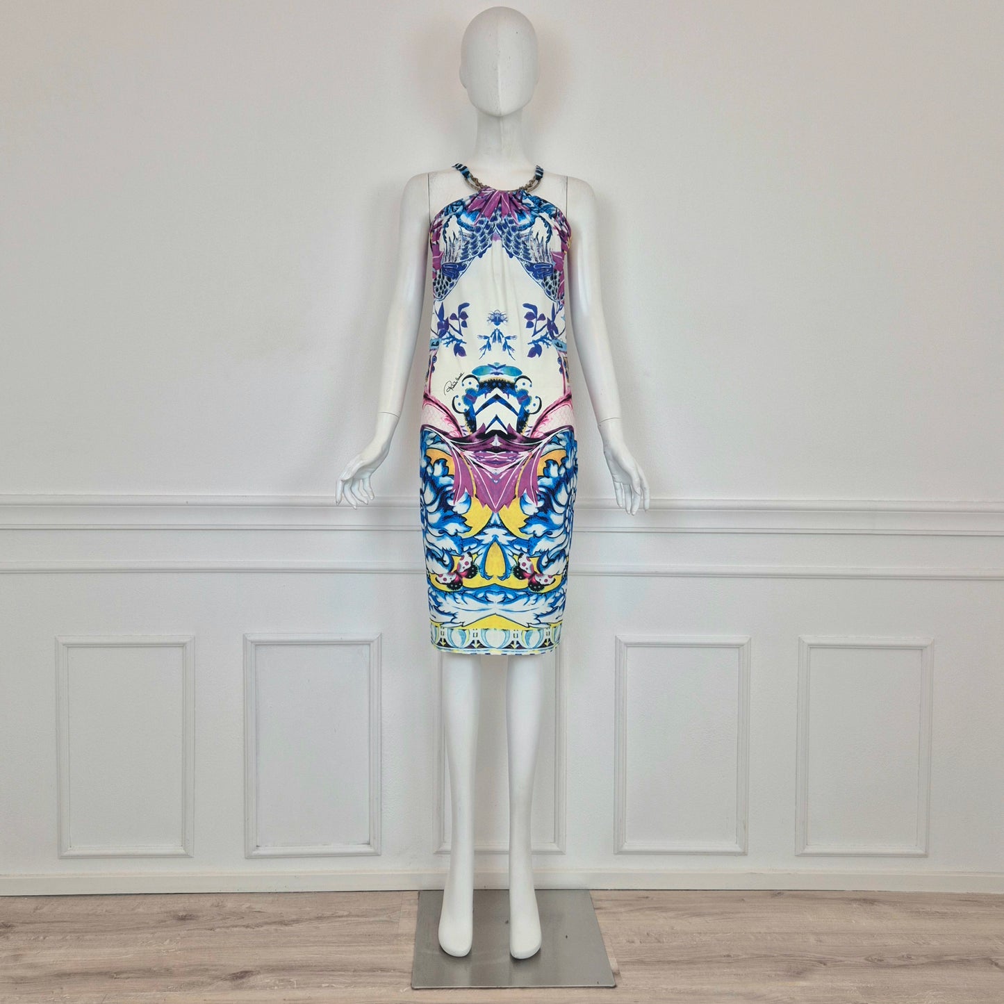 Roberto Cavalli | Abito con collare in metallo 2014