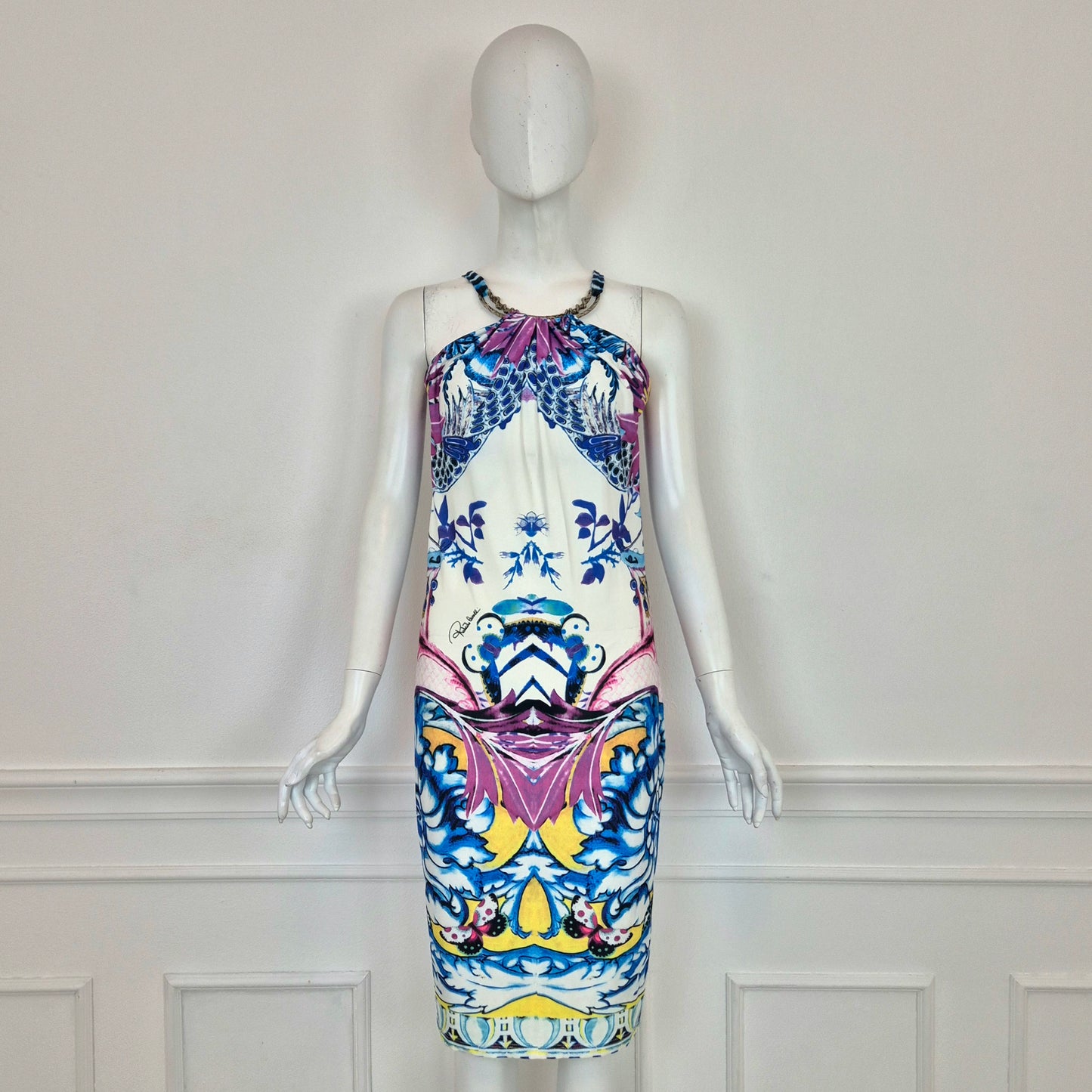 Roberto Cavalli | Abito con collare in metallo 2014