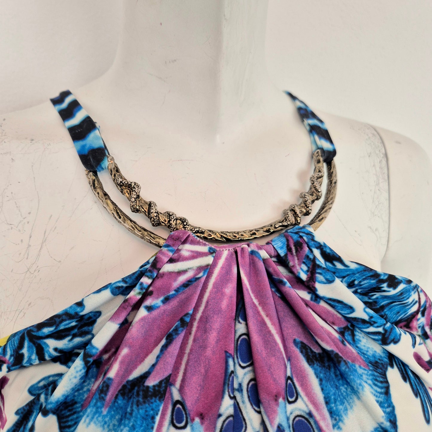 Roberto Cavalli | Abito con collare in metallo 2014