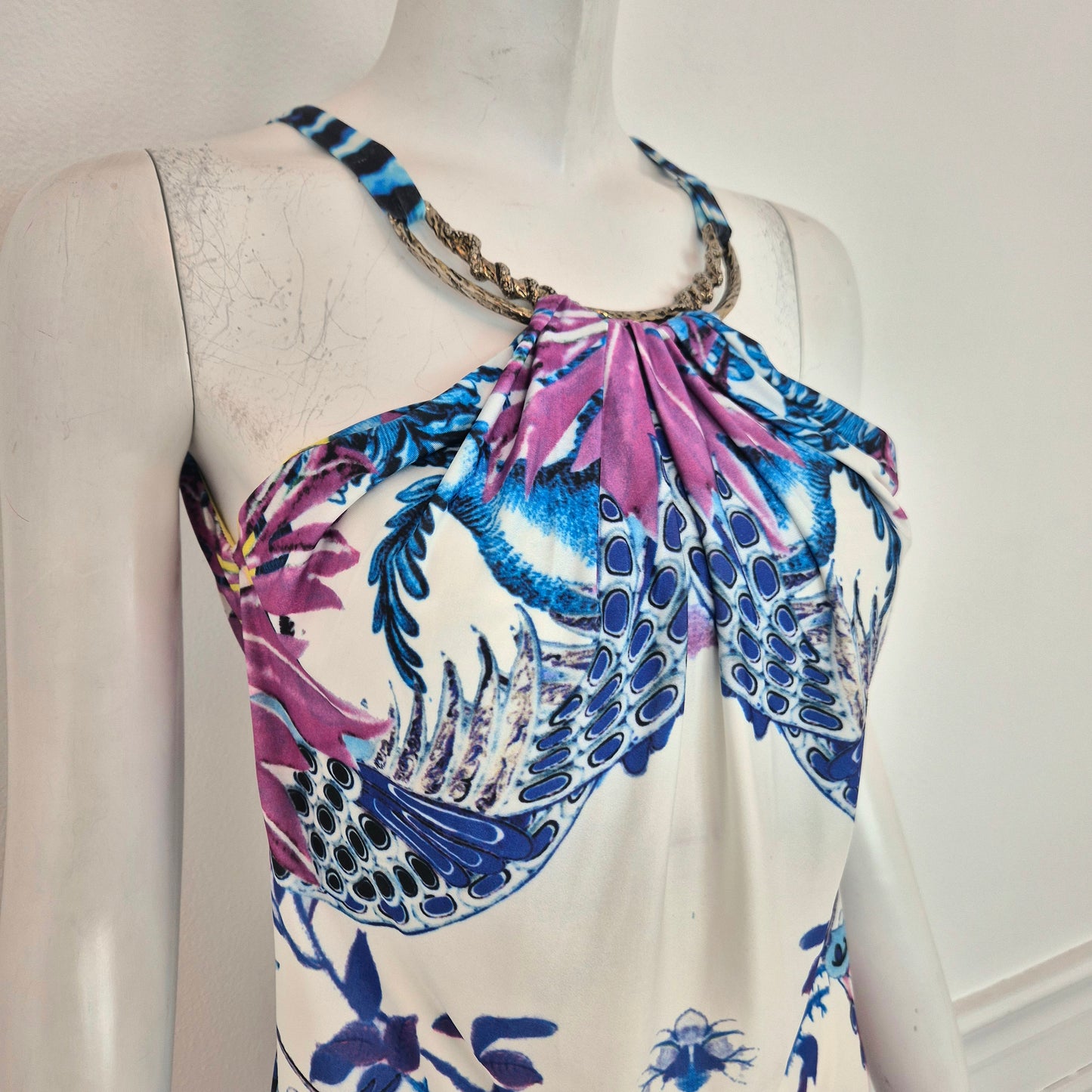 Roberto Cavalli | Abito con collare in metallo 2014