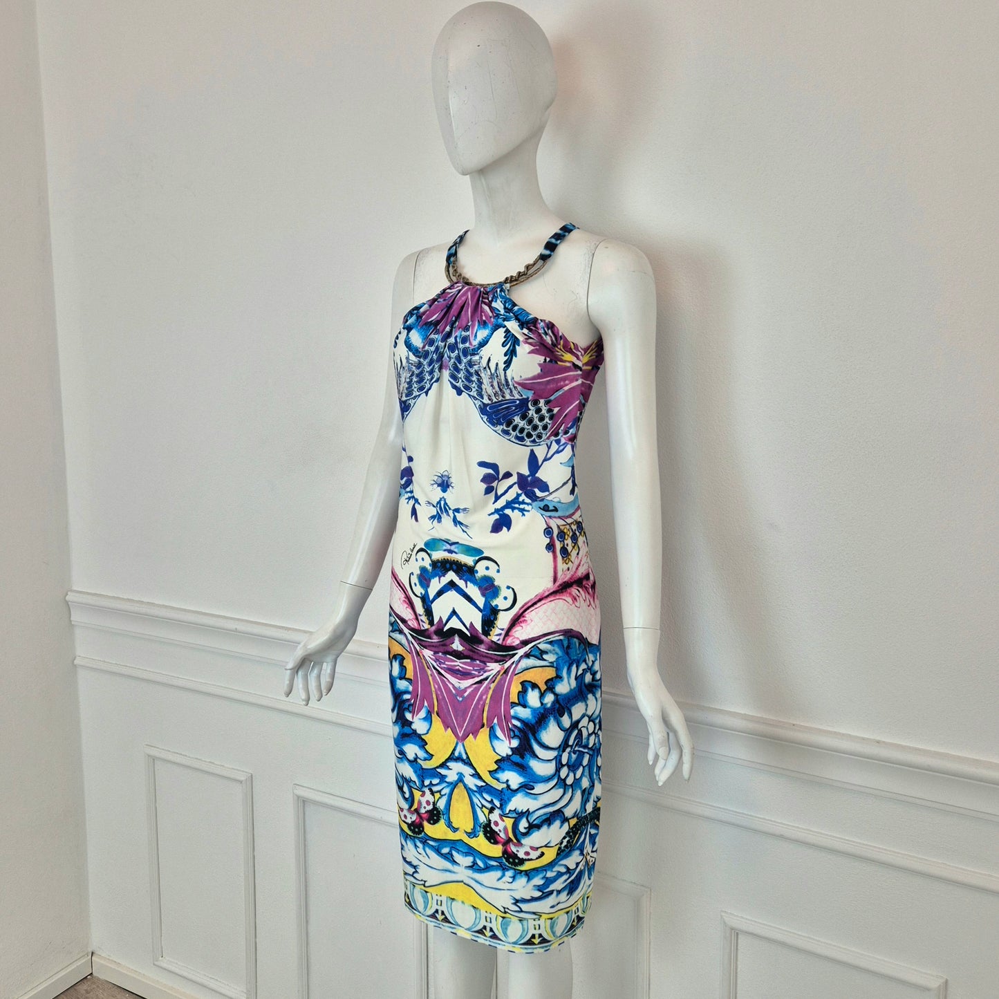 Roberto Cavalli | Abito con collare in metallo 2014