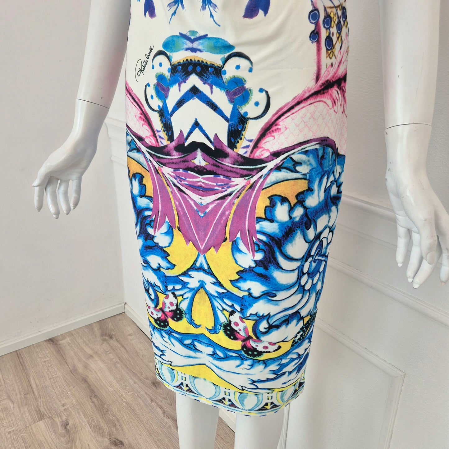 Roberto Cavalli | Abito con collare in metallo 2014