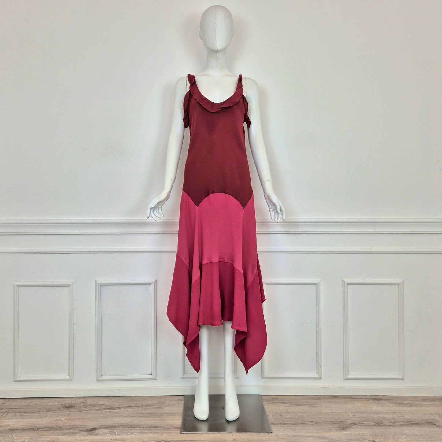Yves Saint Laurent | Abito in viscosa tre colori 2003