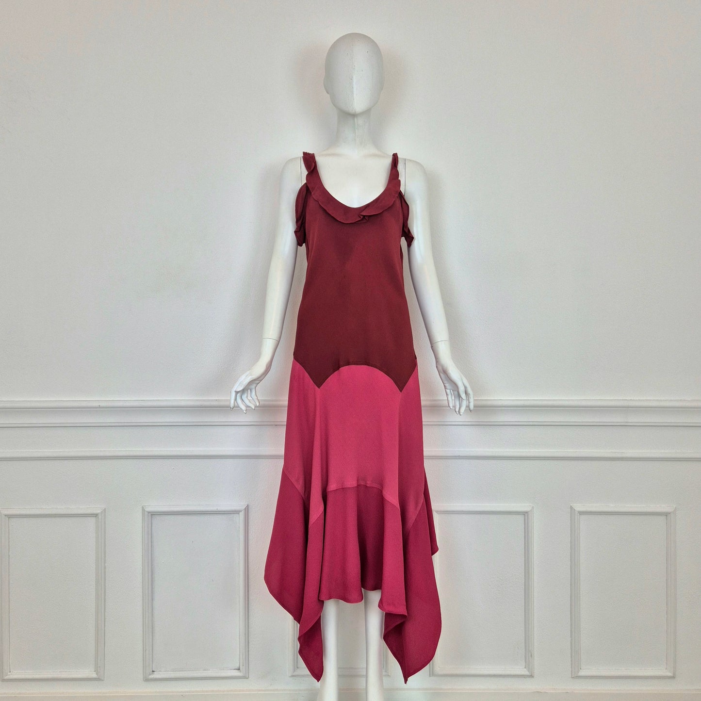 Yves Saint Laurent | Abito in viscosa tre colori 2003