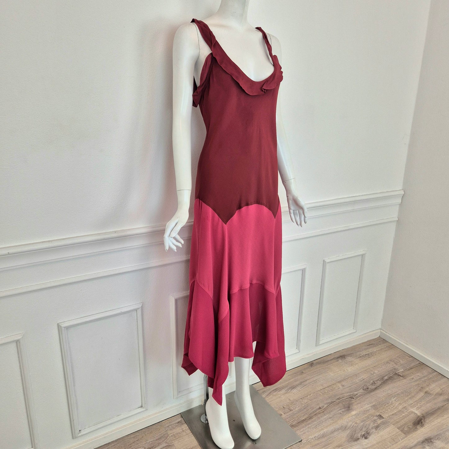 Yves Saint Laurent | Abito in viscosa tre colori 2003