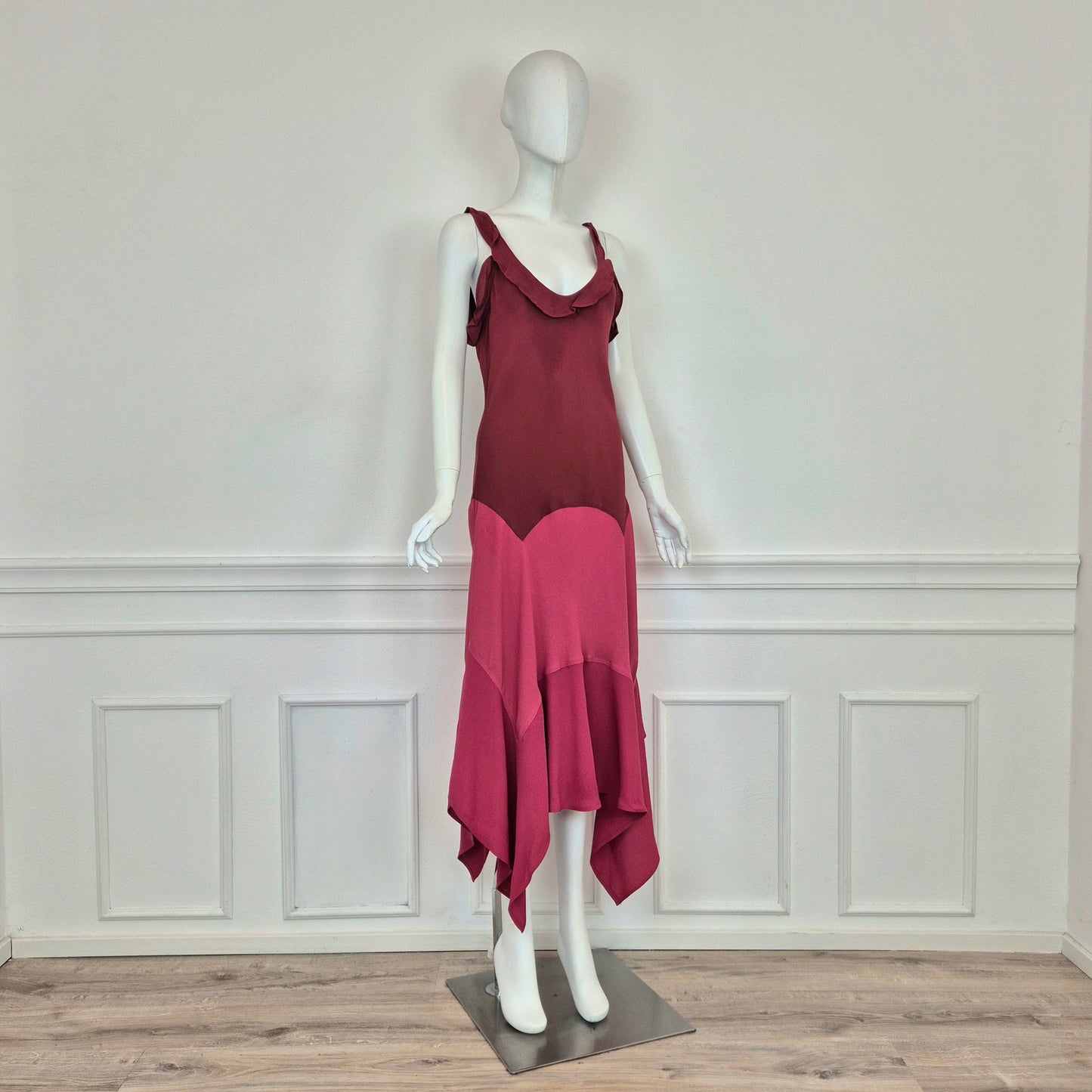 Yves Saint Laurent | Abito in viscosa tre colori 2003