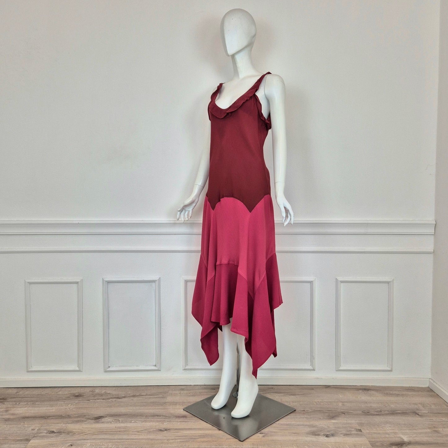 Yves Saint Laurent | Abito in viscosa tre colori 2003