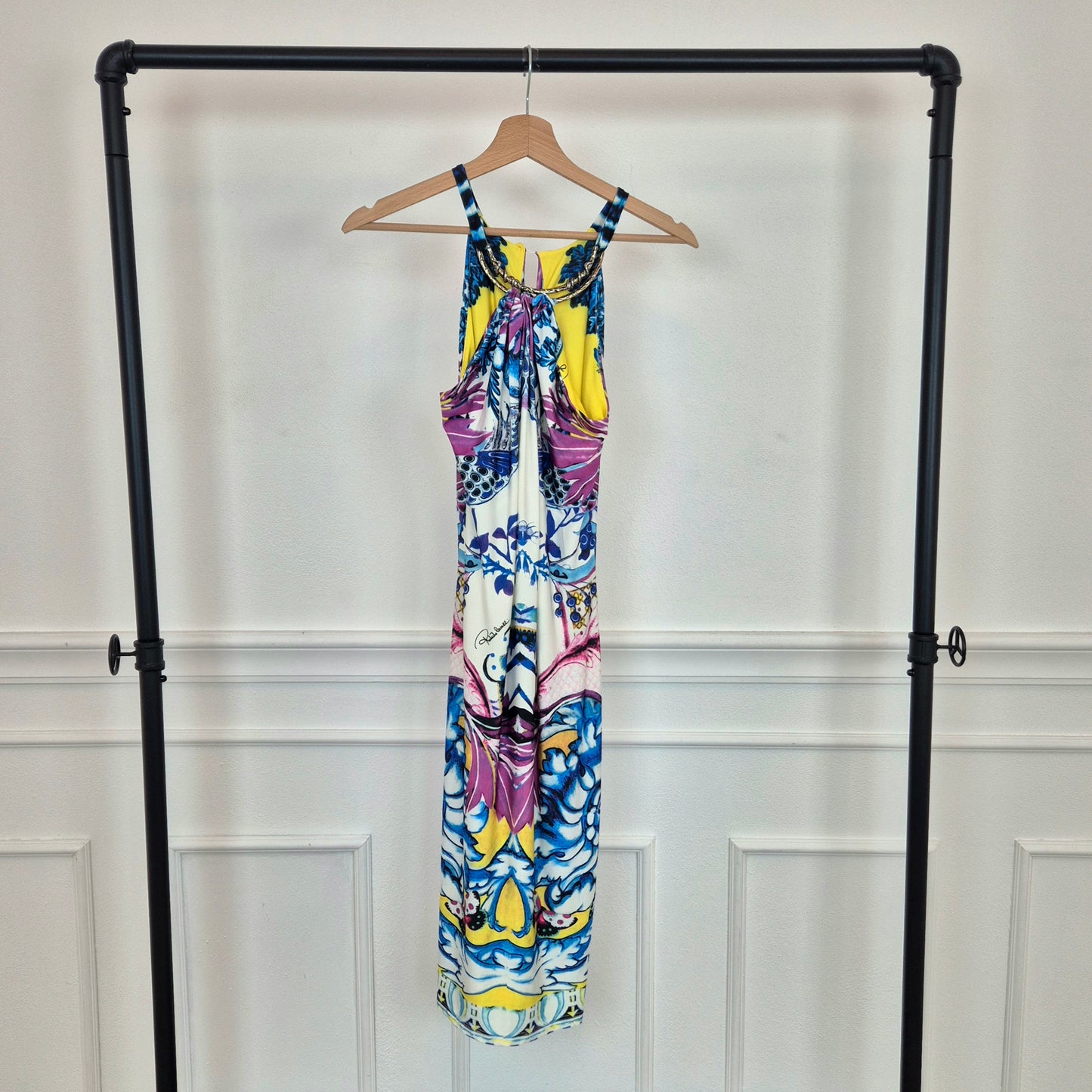 Roberto Cavalli | Abito con collare in metallo 2014