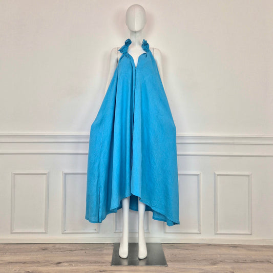 Romeo Gigli | Maxi abito lino turchese