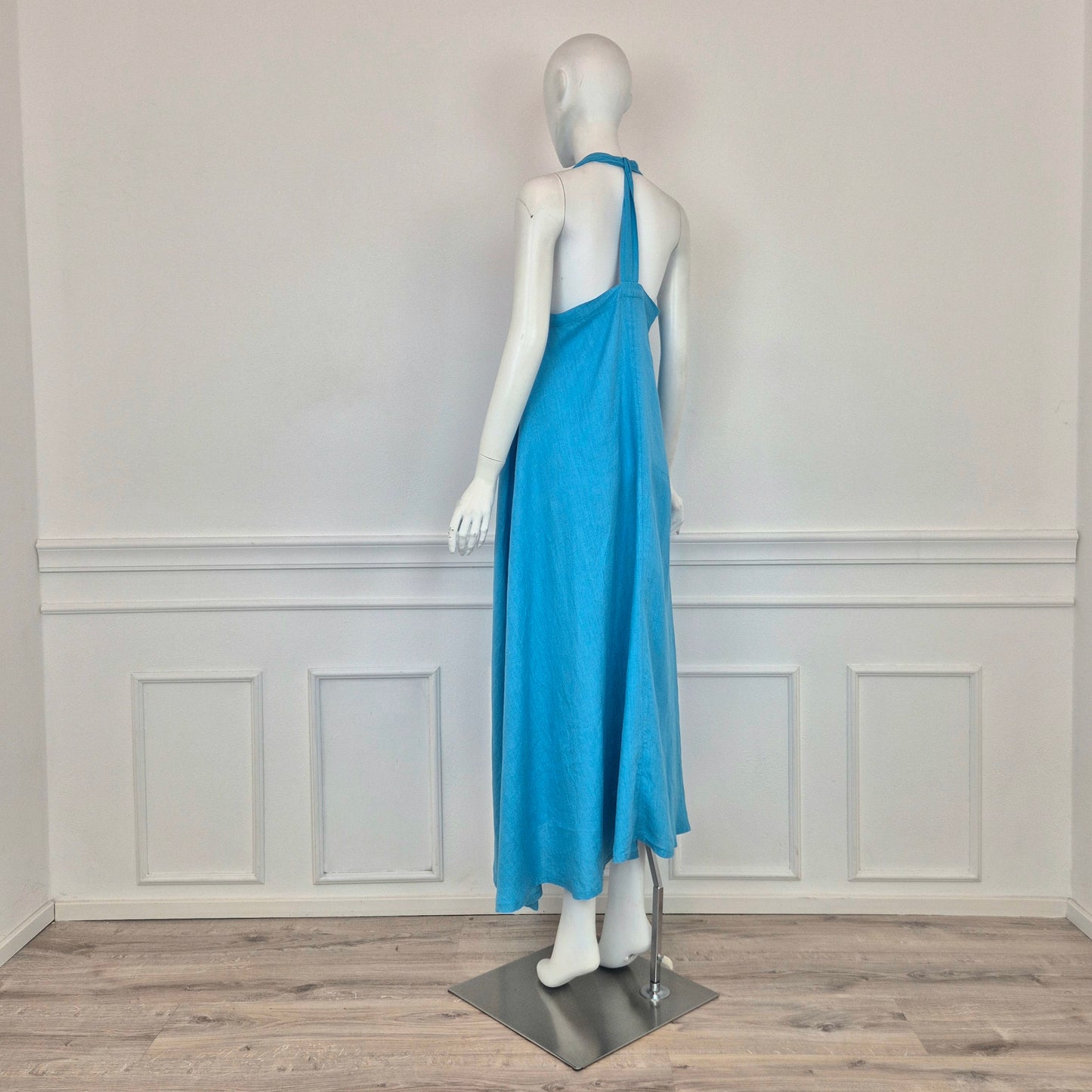 Romeo Gigli | Maxi abito lino turchese
