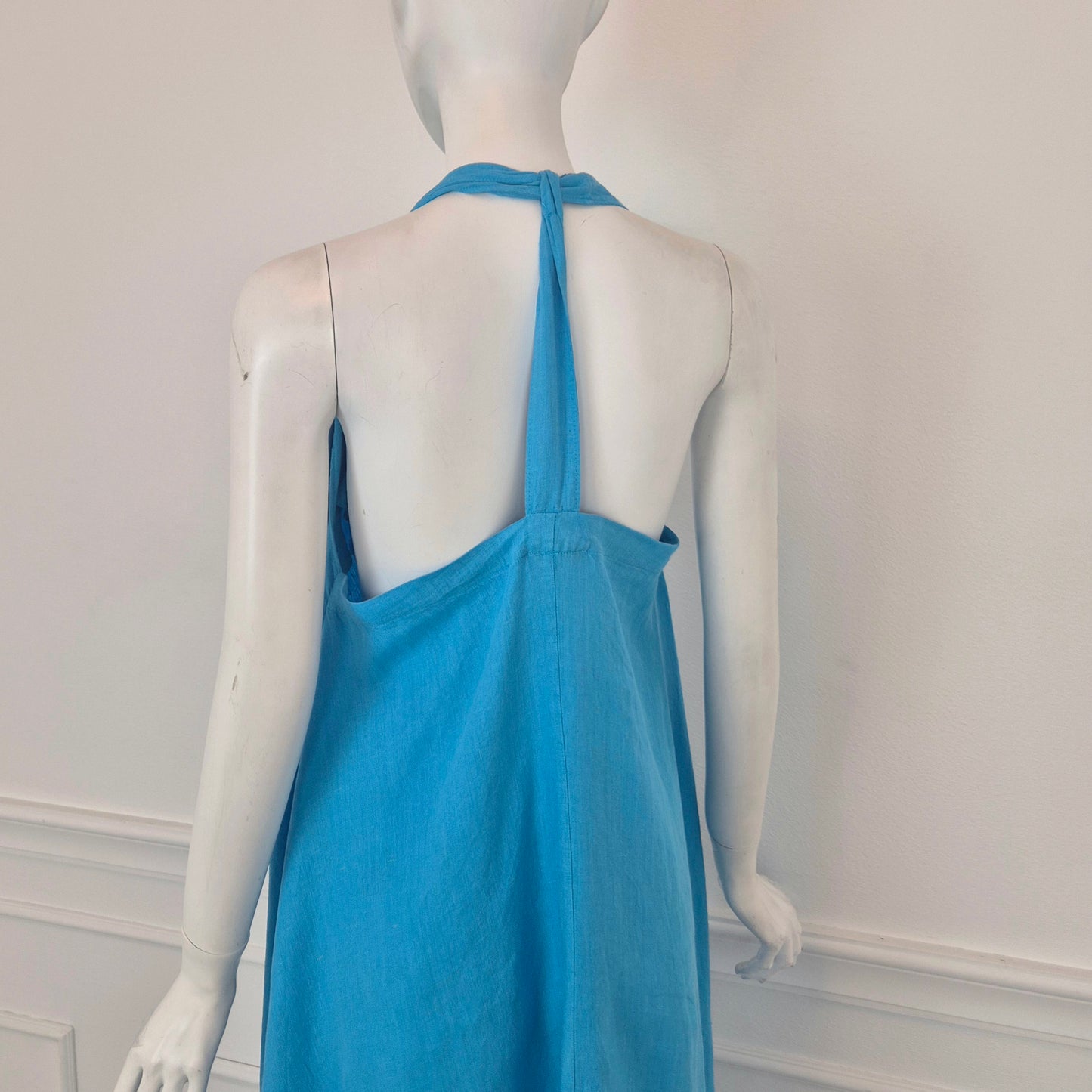 Romeo Gigli | Maxi abito lino turchese