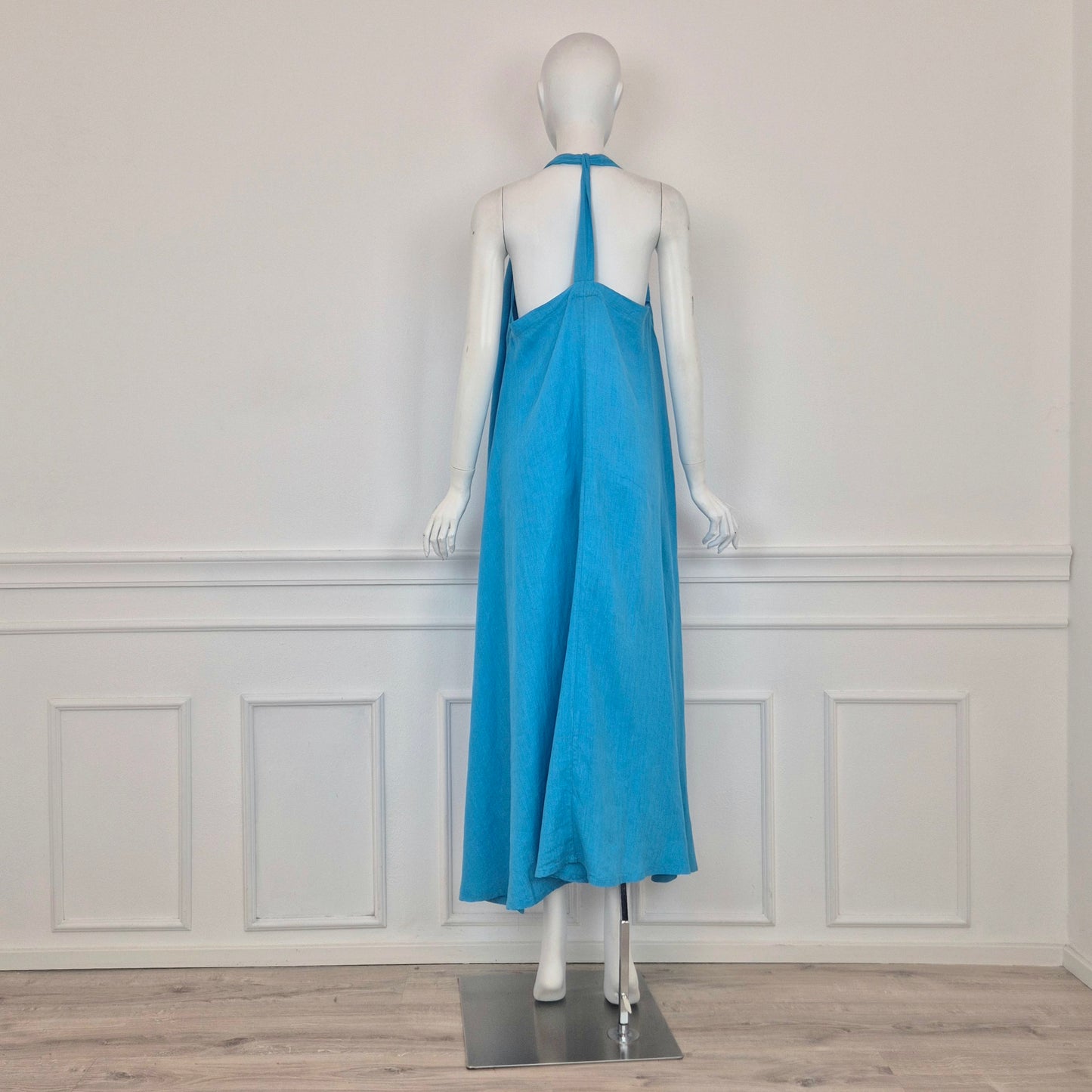 Romeo Gigli | Maxi abito lino turchese