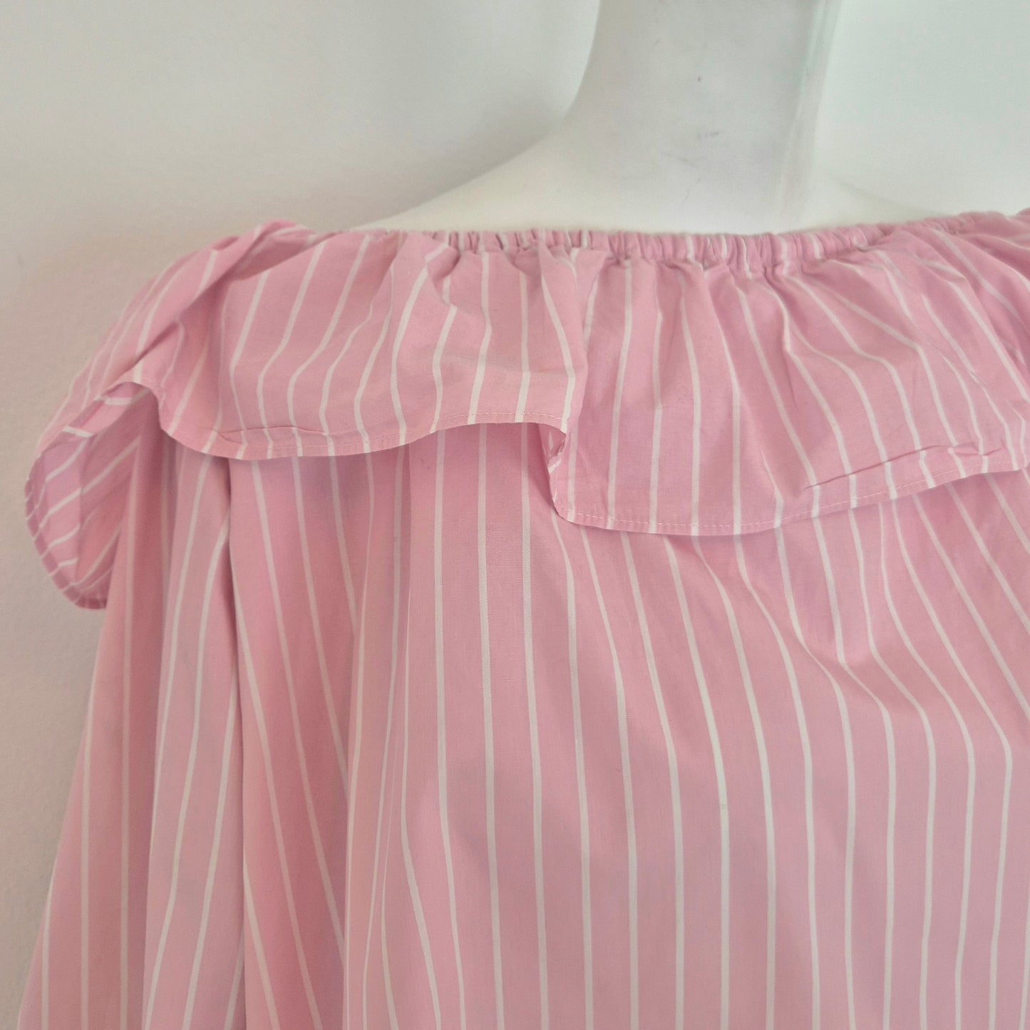 Miu Miu | Camicia rosa righe bianche