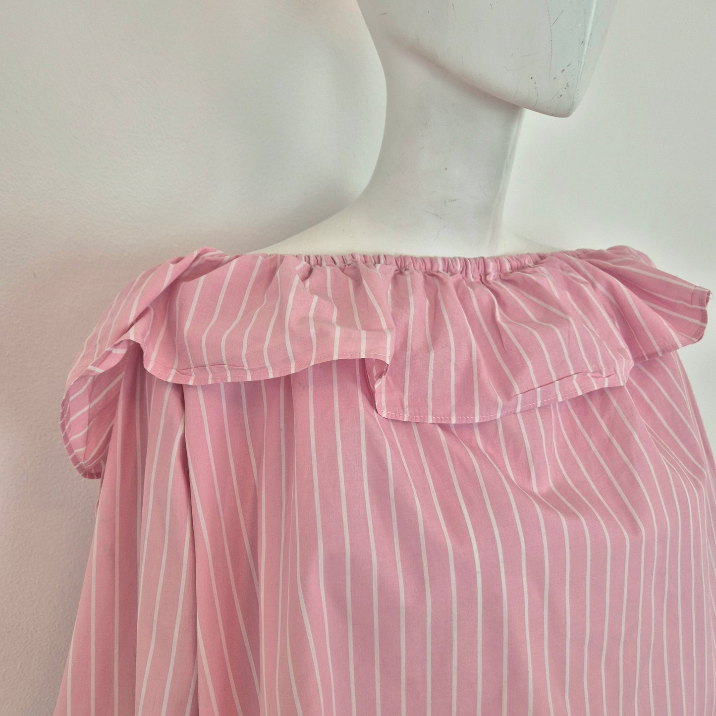Miu Miu | Camicia rosa righe bianche