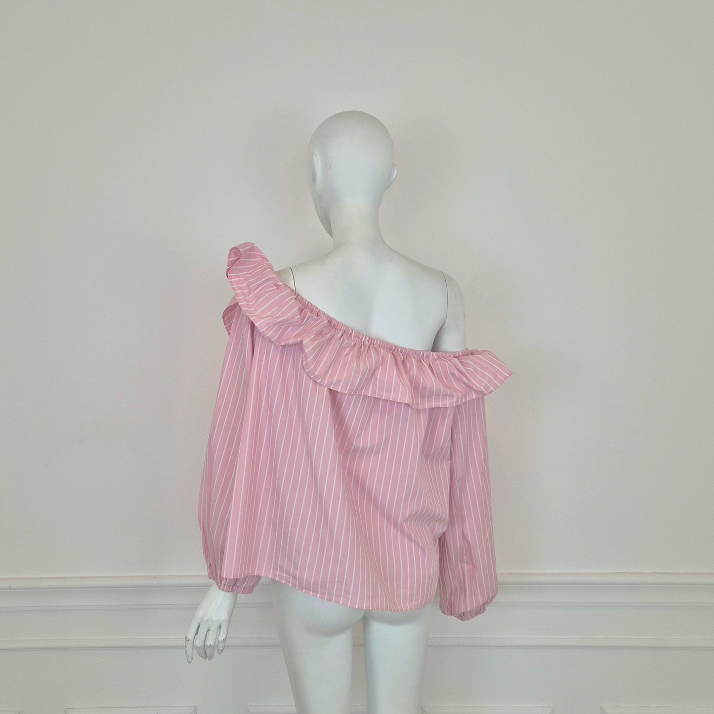 Miu Miu | Camicia rosa righe bianche
