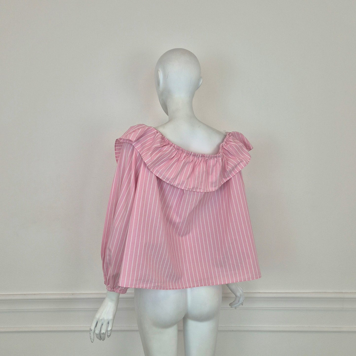 Miu Miu | Camicia rosa righe bianche