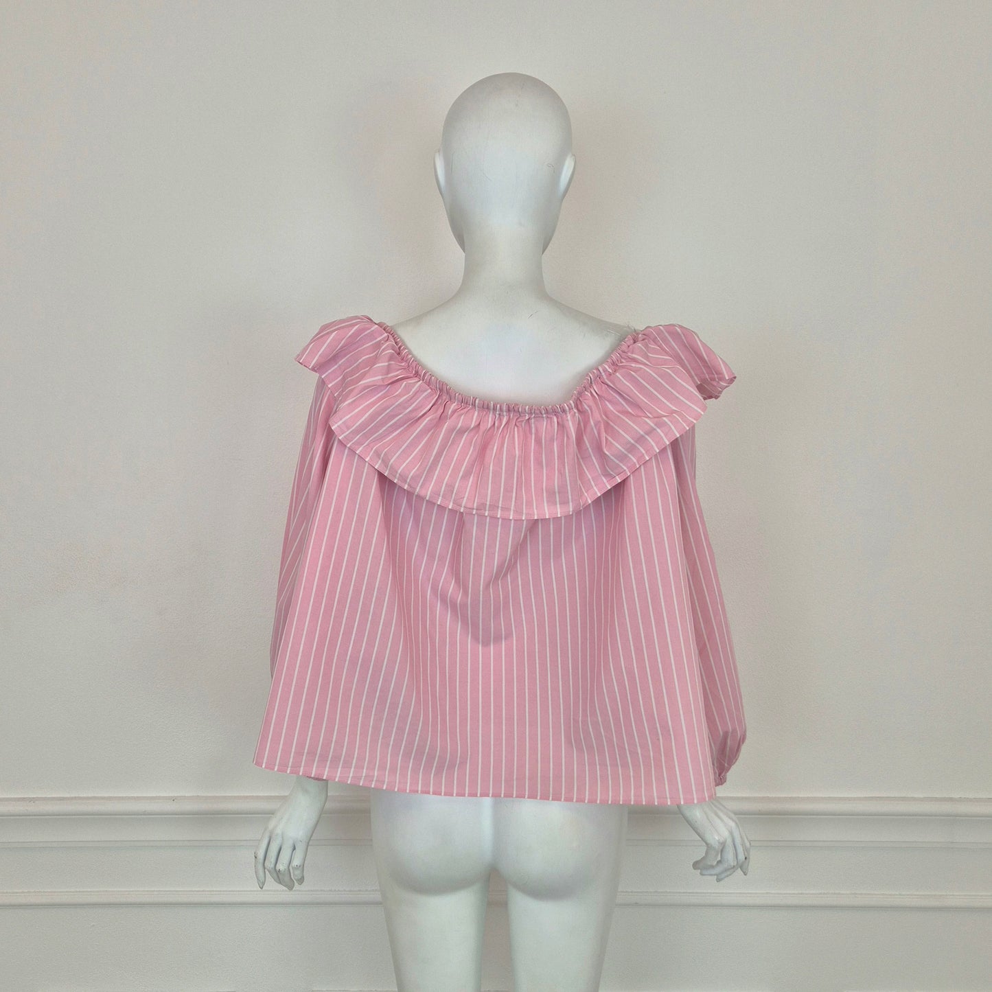 Miu Miu | Camicia rosa righe bianche