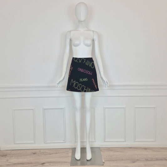 Moschino | Gonna con scritte ricamate