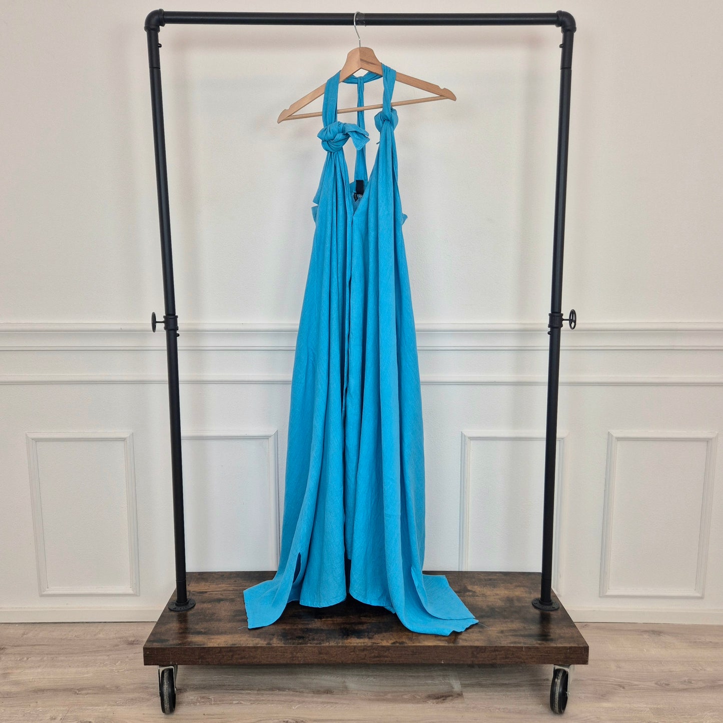 Romeo Gigli | Maxi abito lino turchese
