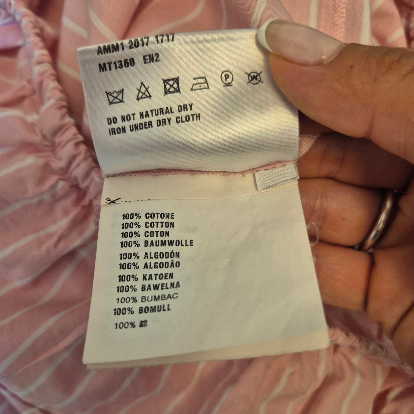 Miu Miu | Camicia rosa righe bianche