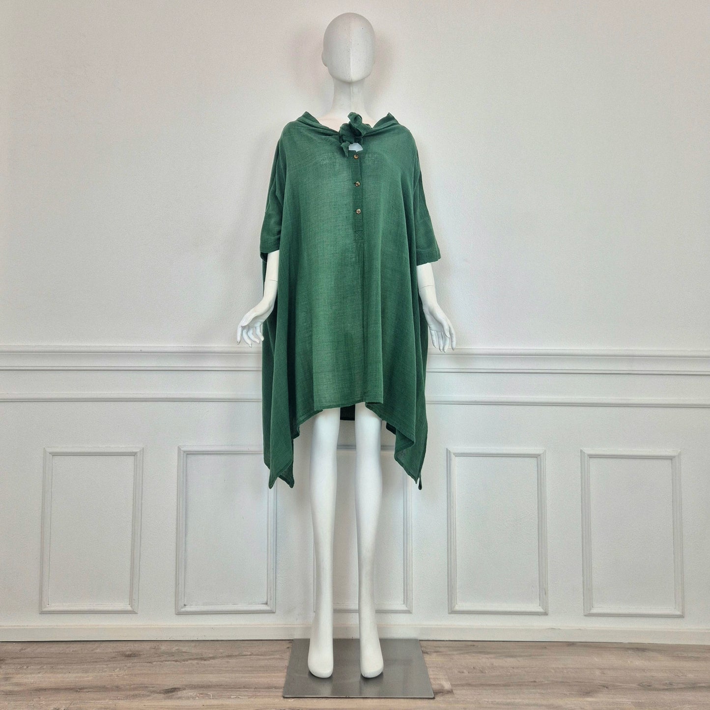 Romeo Gigli | Abito verde oversize cotone garzato
