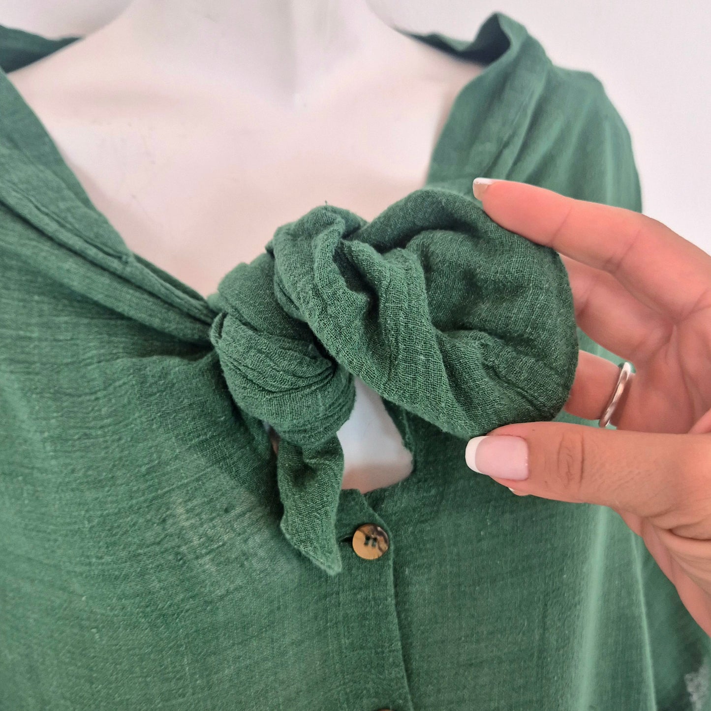 Romeo Gigli | Abito verde oversize cotone garzato