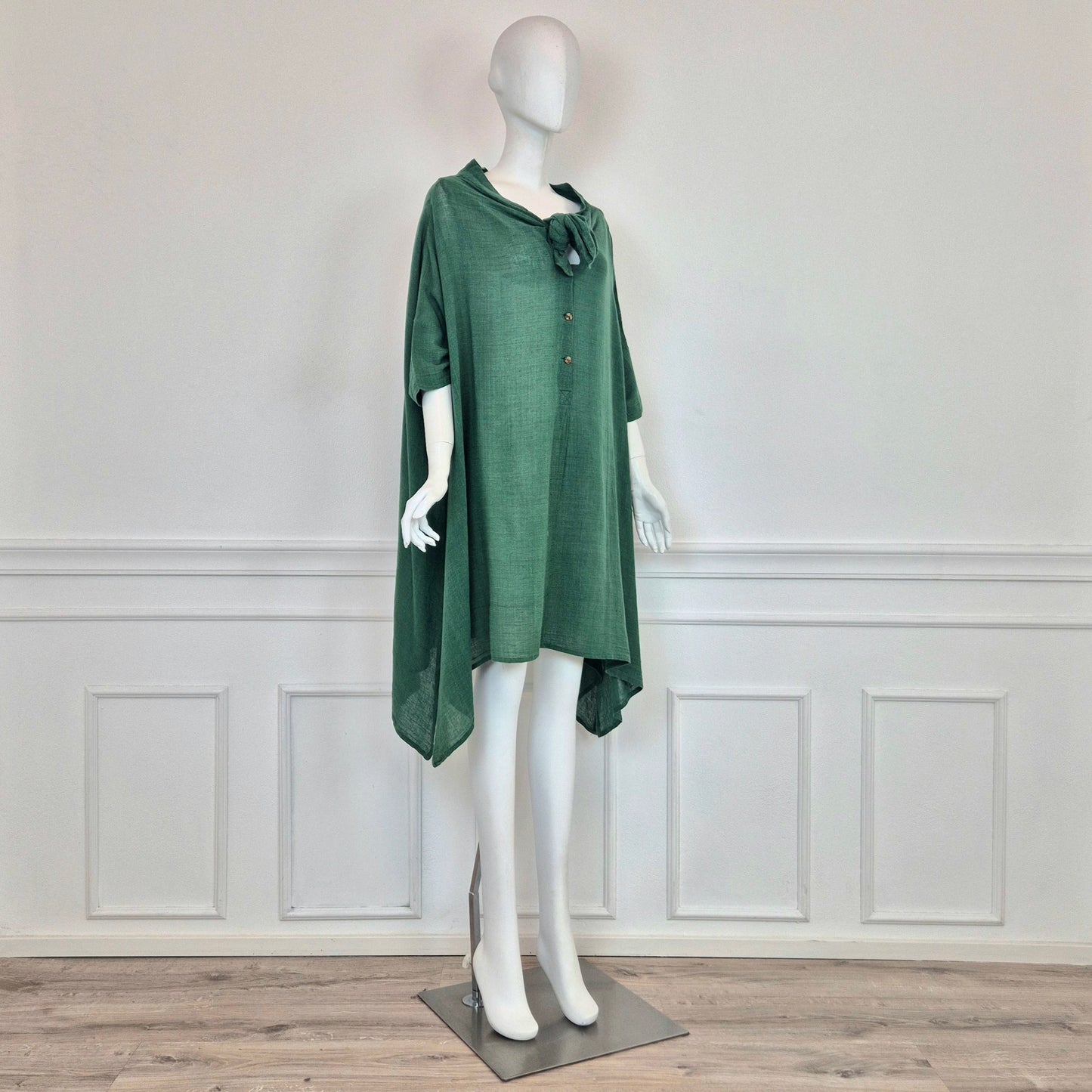 Romeo Gigli | Abito verde oversize cotone garzato