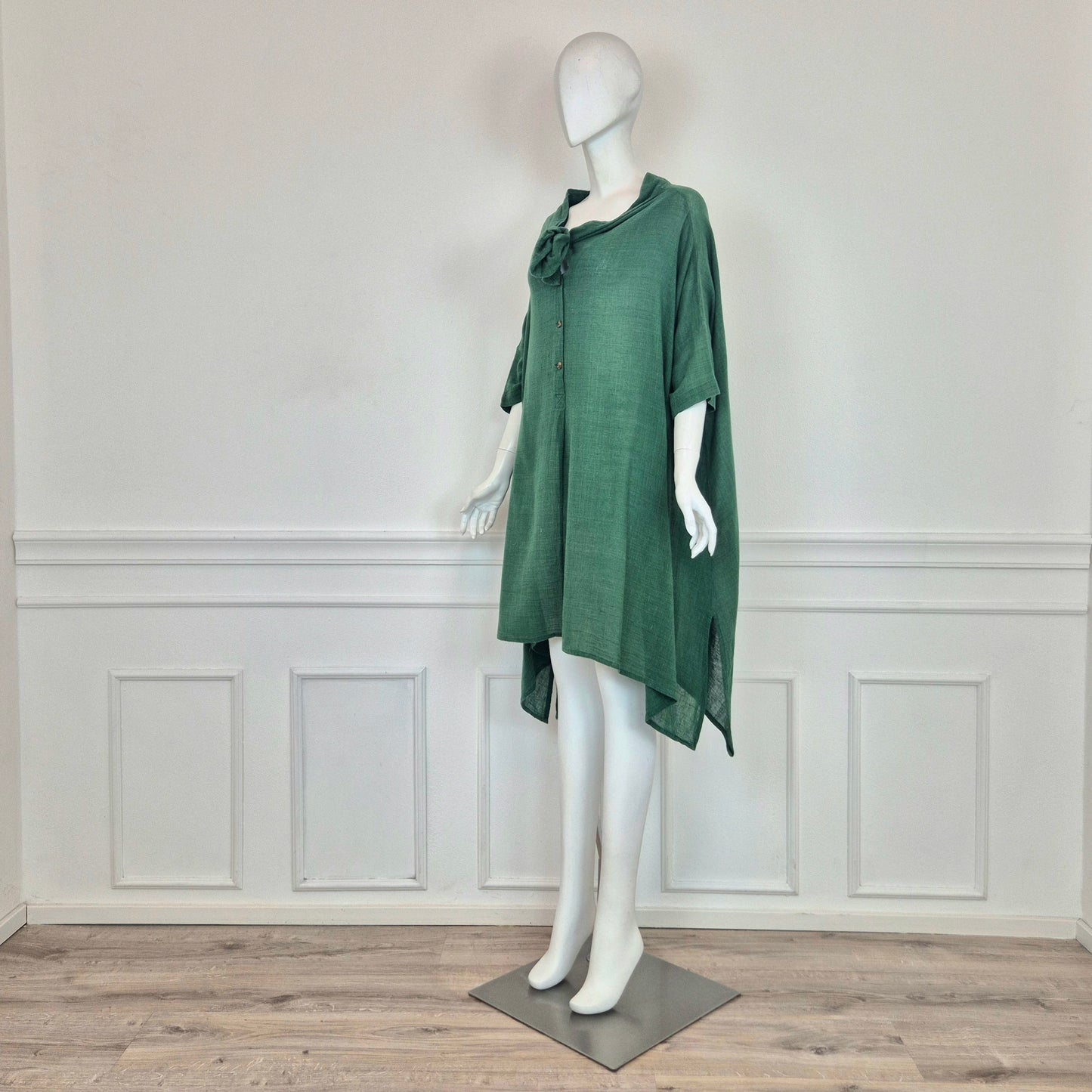 Romeo Gigli | Abito verde oversize cotone garzato