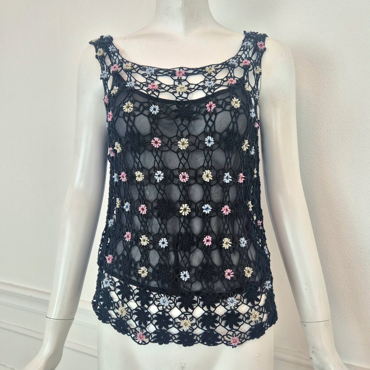 Moschino | Top crochet perline