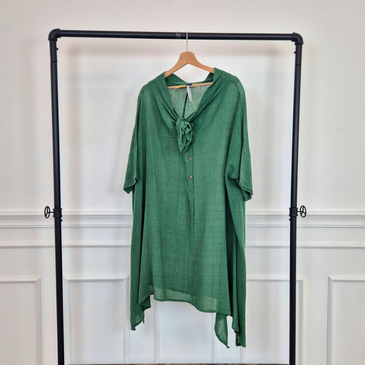 Romeo Gigli | Abito verde oversize cotone garzato