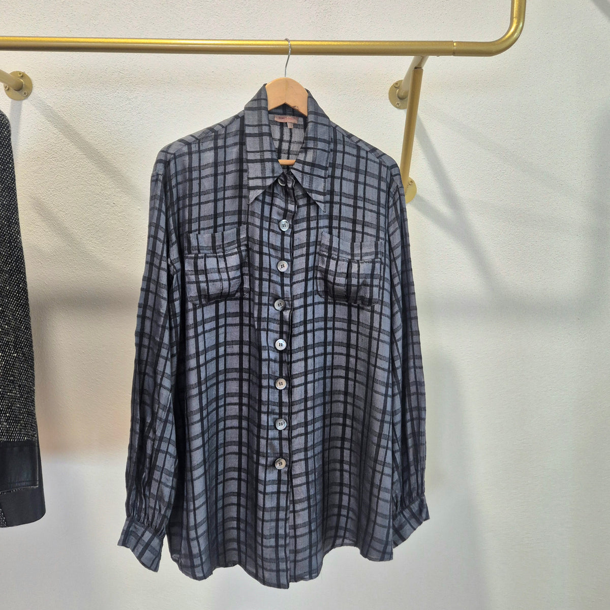 Romeo Gigli | Camicia seta grezza quadri 1995