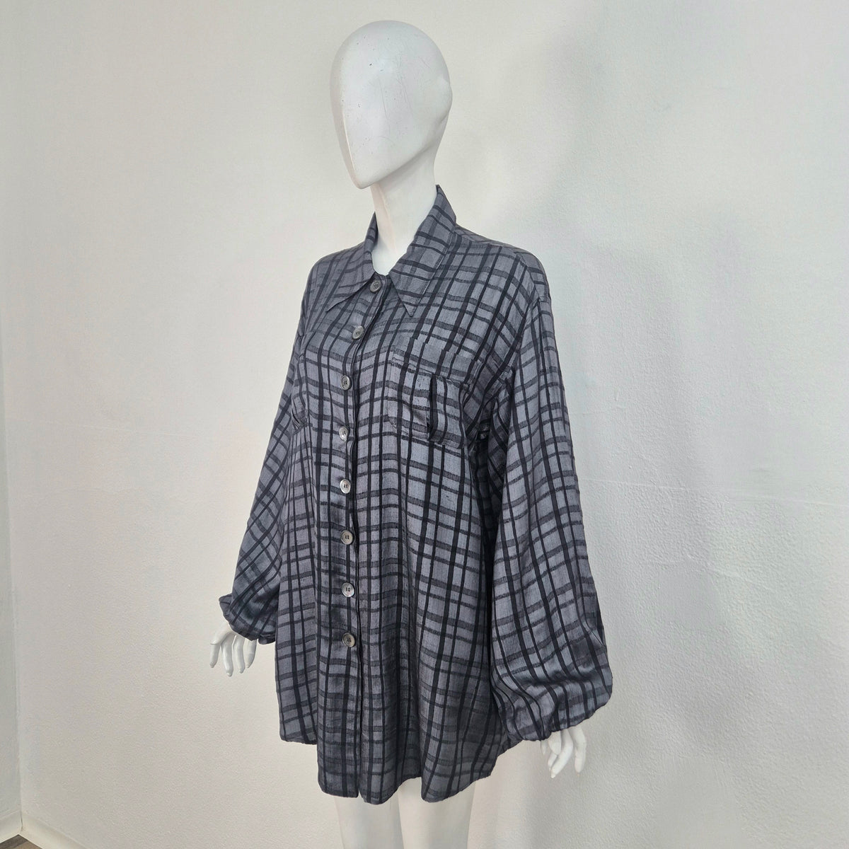 Romeo Gigli | Camicia seta grezza quadri 1995