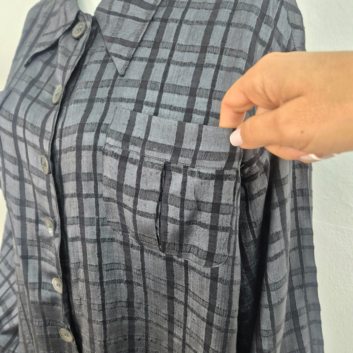 Romeo Gigli | Camicia seta grezza quadri 1995