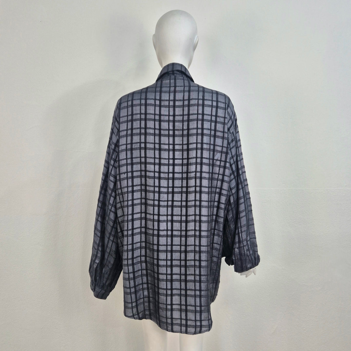 Romeo Gigli | Camicia seta grezza quadri 1995