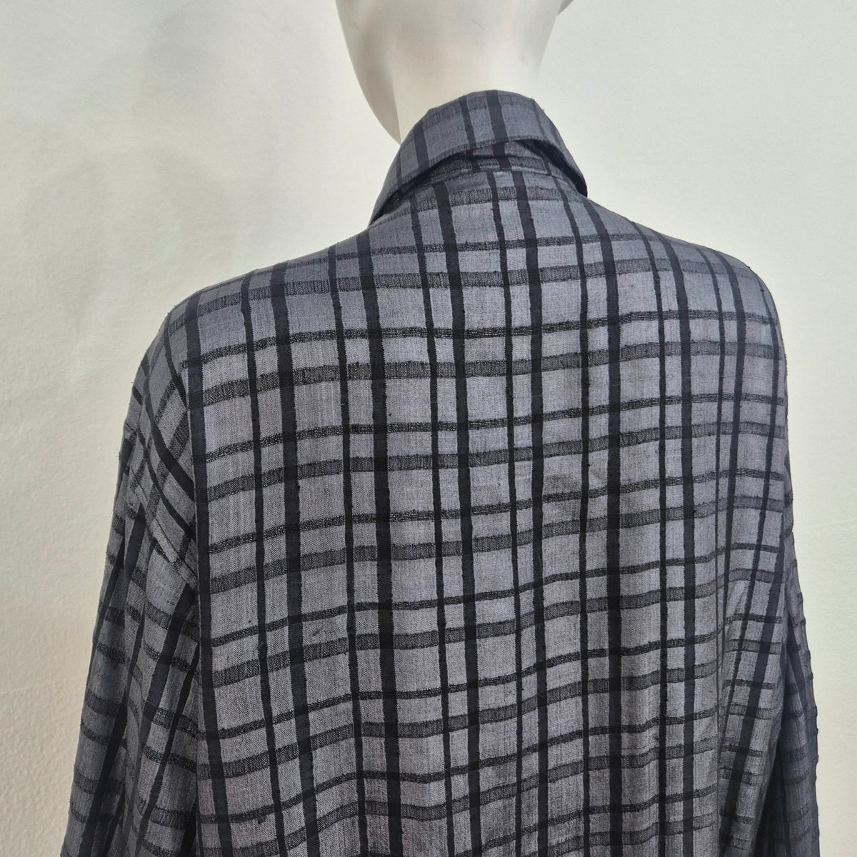 Romeo Gigli | Camicia seta grezza quadri 1995