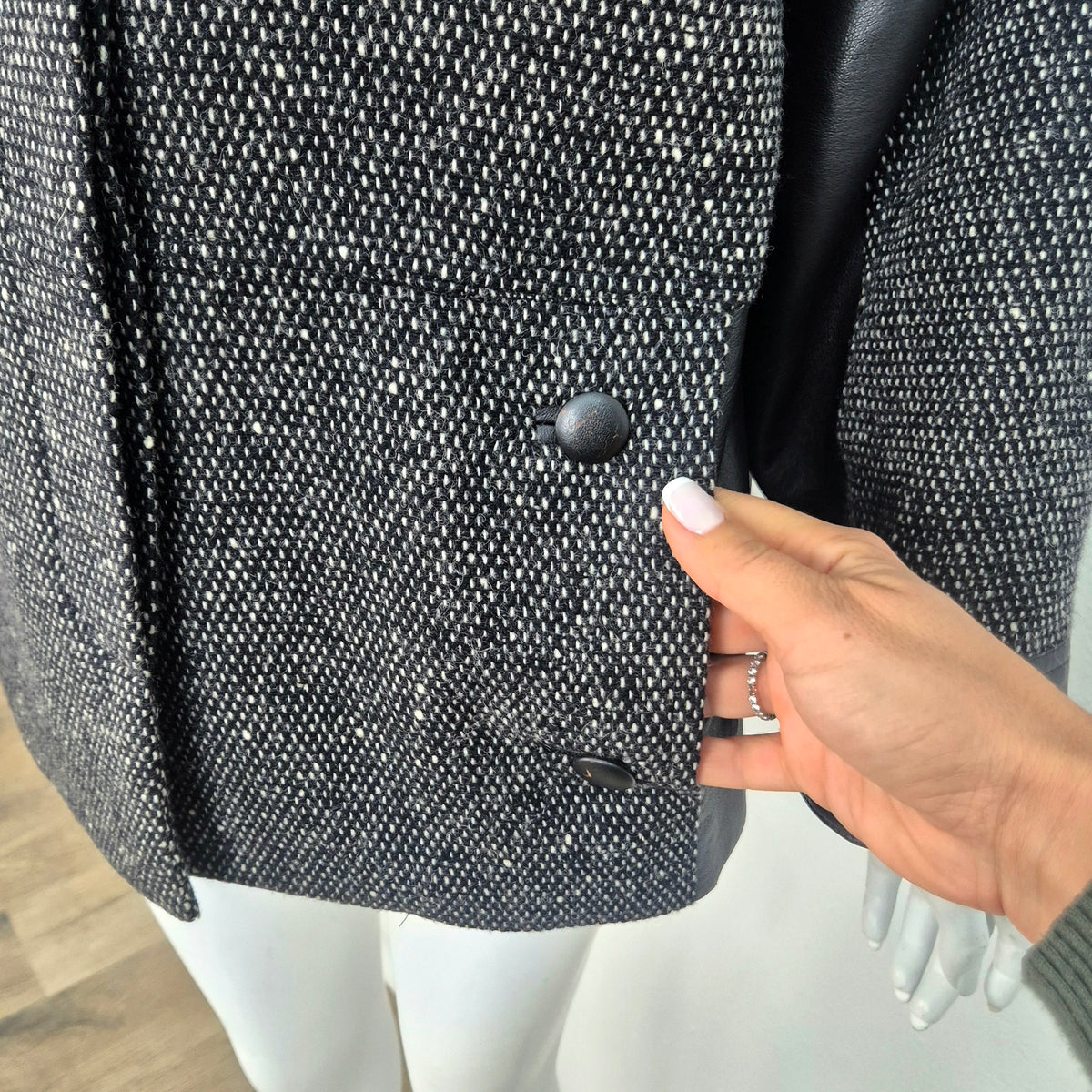 Alberta Ferretti | Giacca in lana e pelle