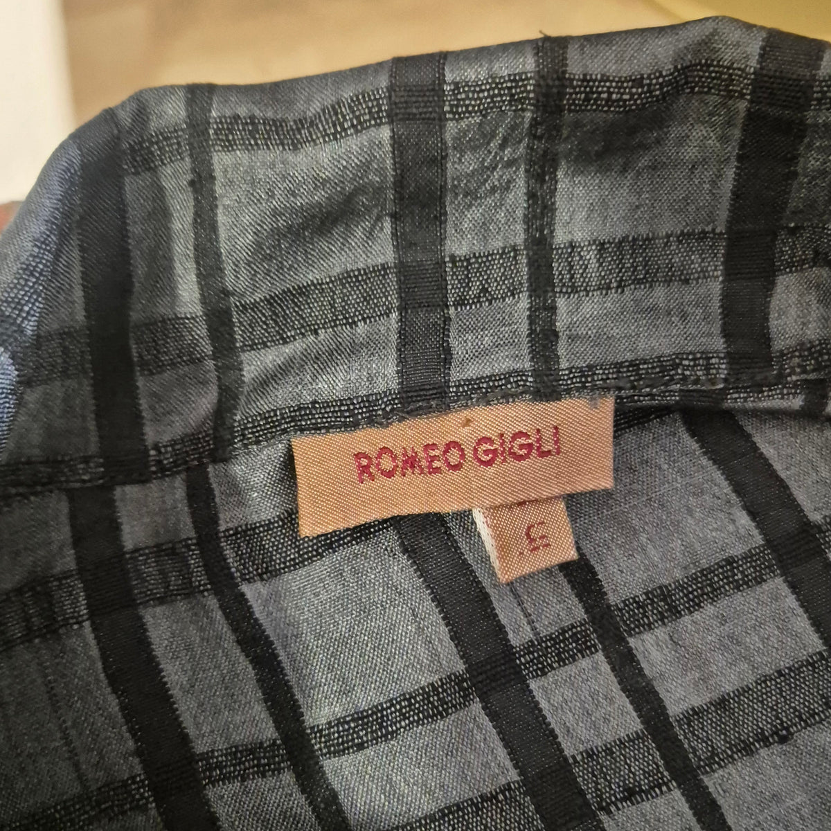 Romeo Gigli | Camicia seta grezza quadri 1995