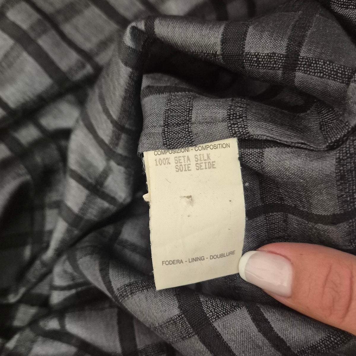 Romeo Gigli | Camicia seta grezza quadri 1995