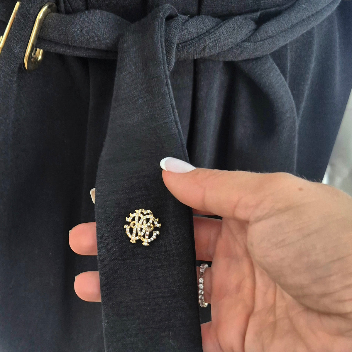 Roberto Cavalli | Abito nero con cintura
