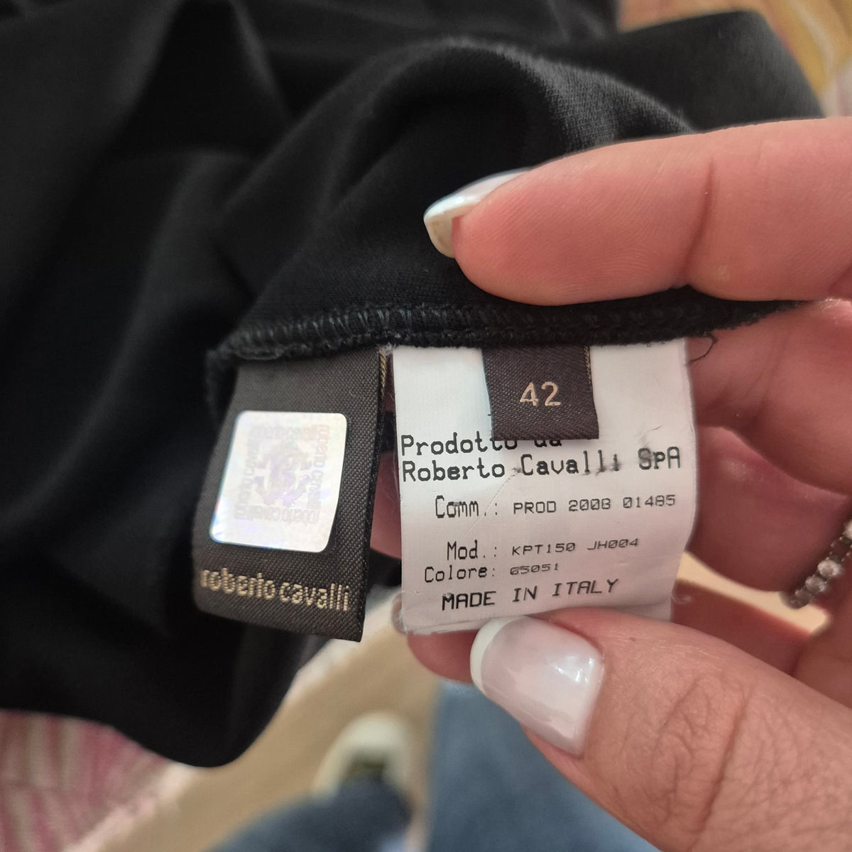 Roberto Cavalli | Abito nero con cintura