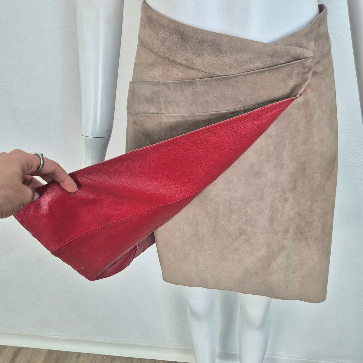 Jil Sander | Gonna double face pelle / suede