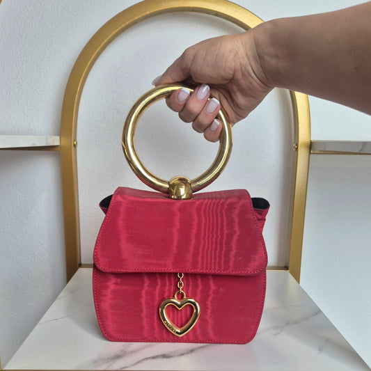 Moschino | Micro bag seta rossa devoré