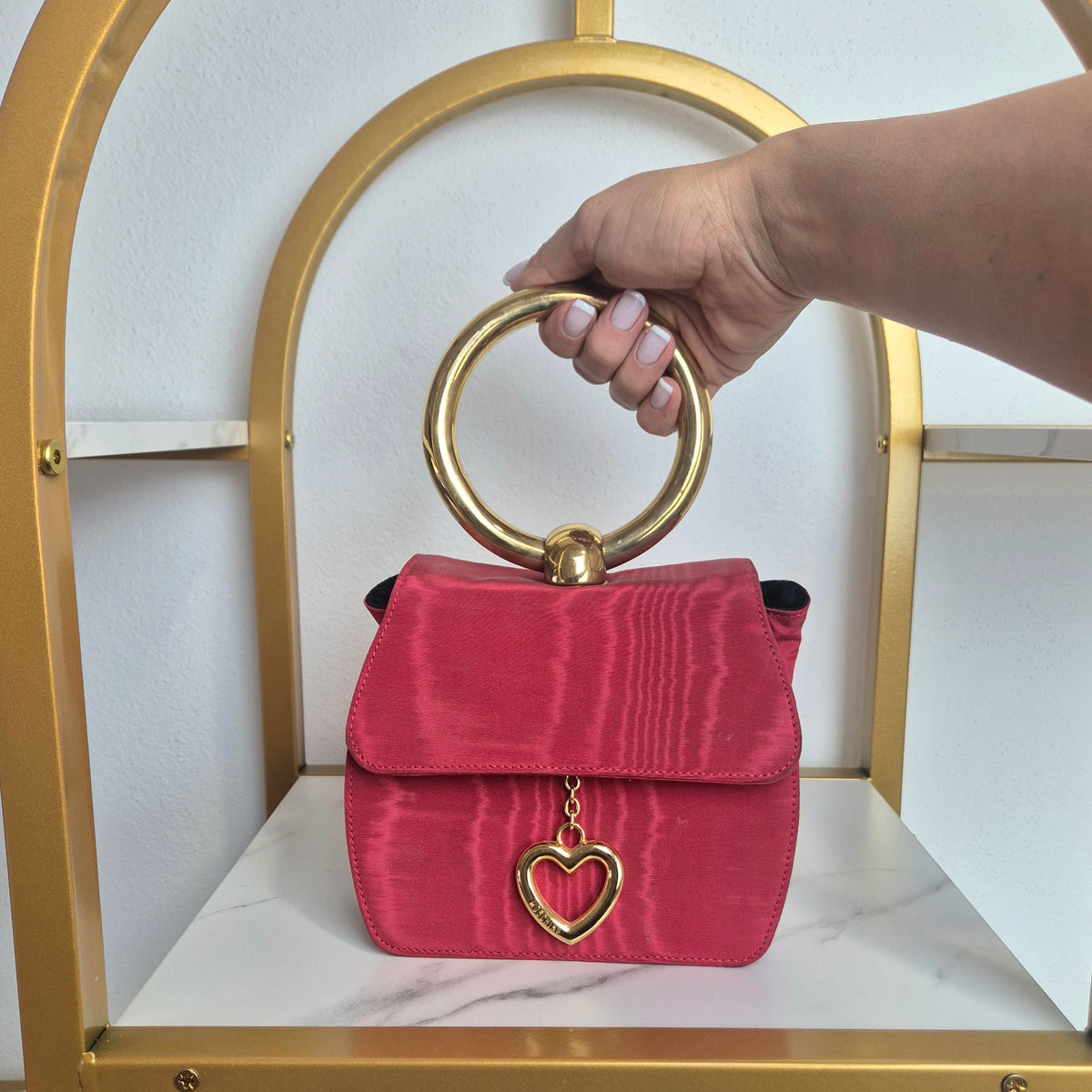 Moschino | Micro bag seta rossa devoré