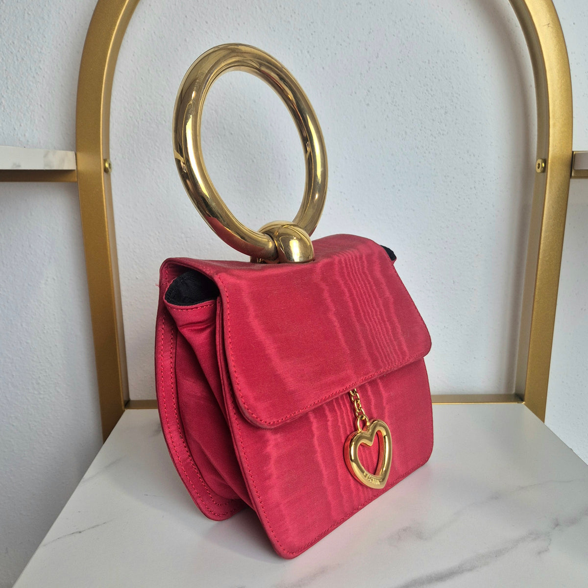 Moschino | Micro bag seta rossa devoré